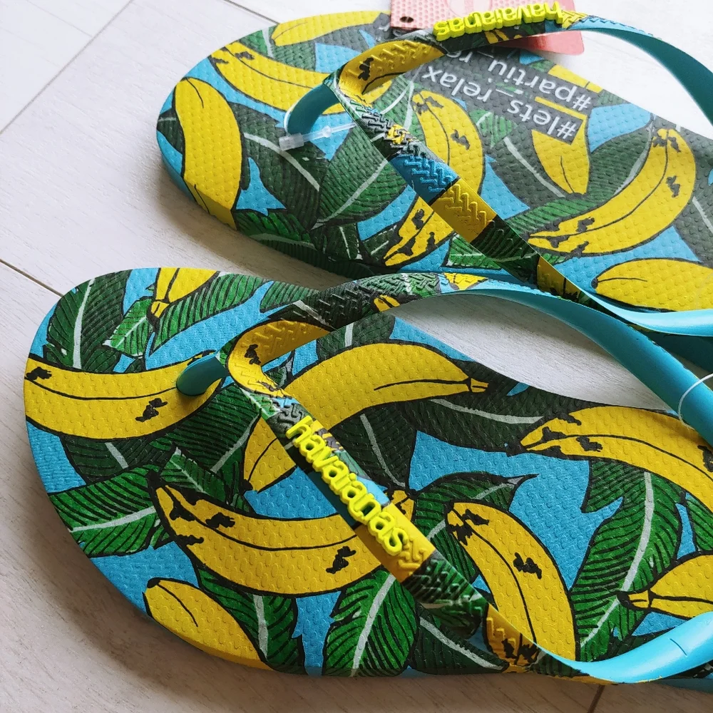 Havaianas Blue Banana Flip Flops NEW - Picture 4 of 8